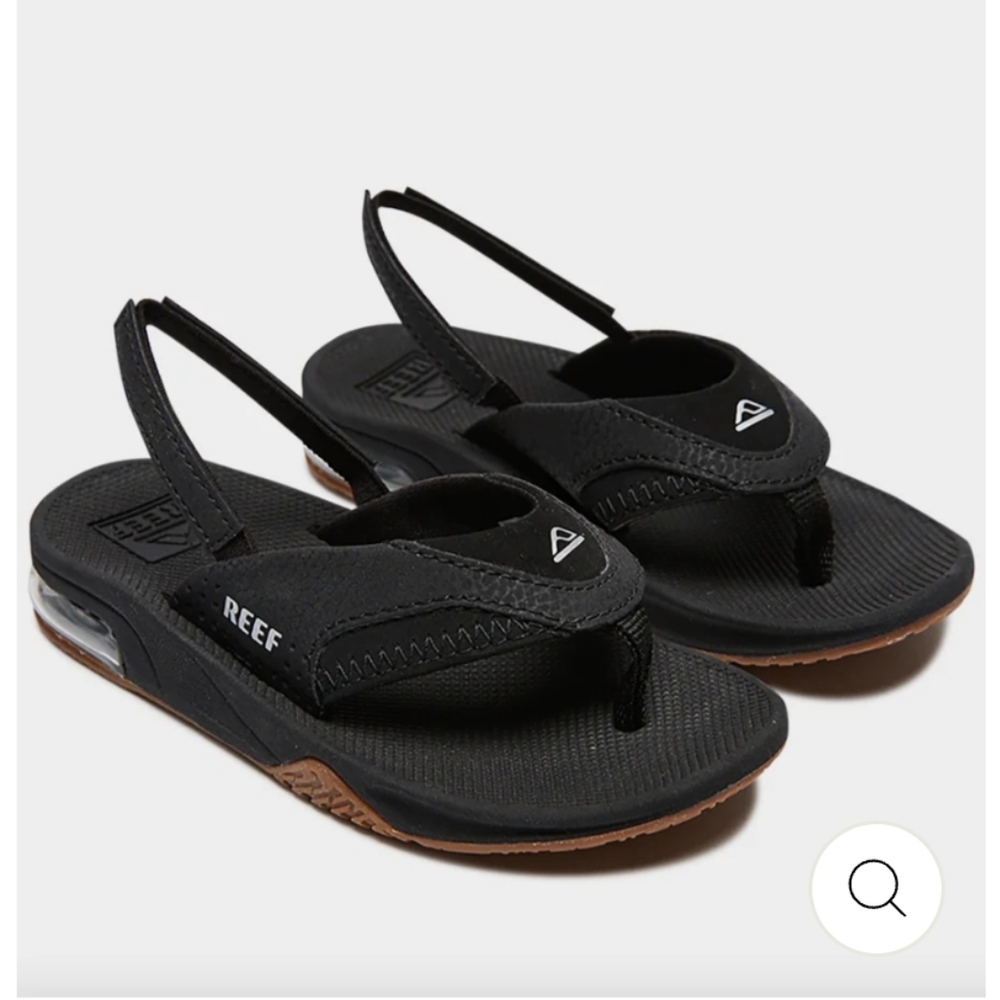 Reef Kids Black and Brown Slingback Flip Flops
